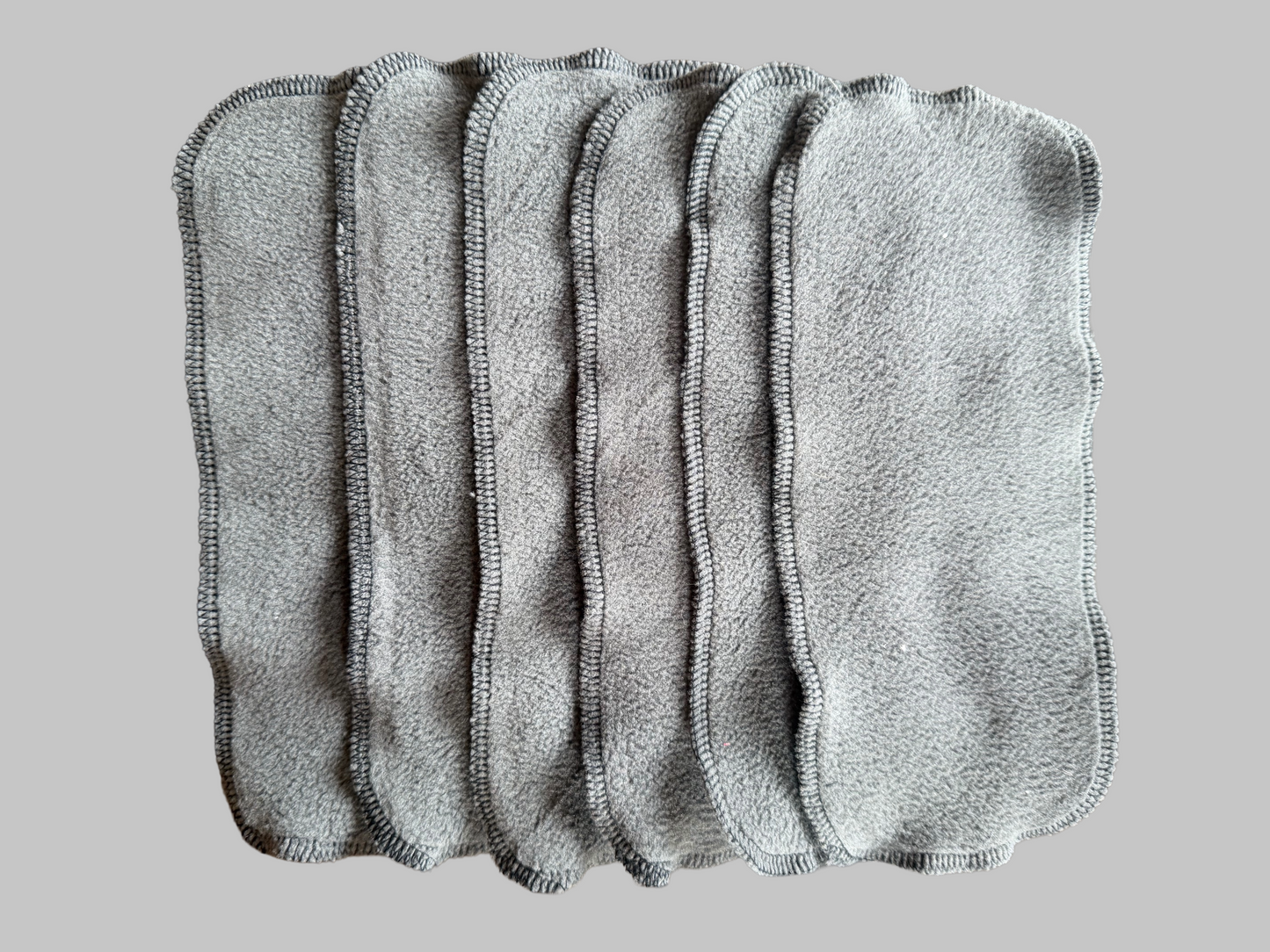 Set of Newborn Grey Plaid fleece diaper liners