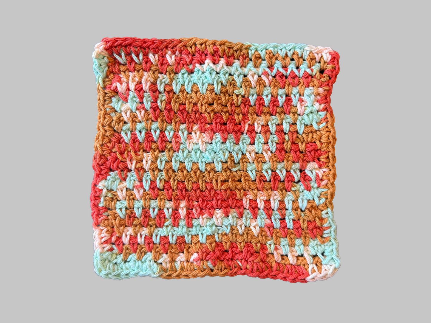 XL Orange Blue Brown Cotton Washcloth