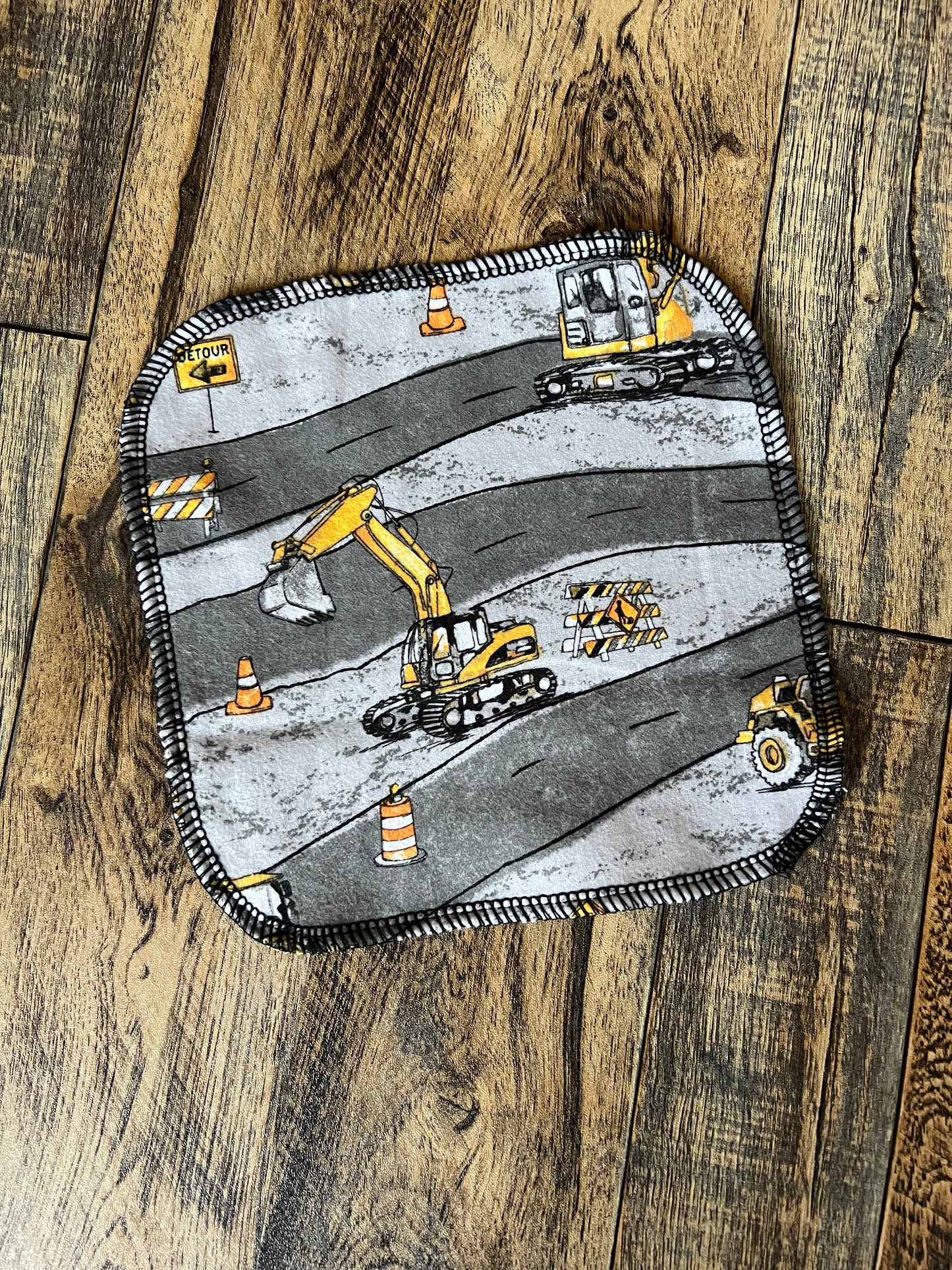 Construction Trucks 1ply flannel cloth wipes