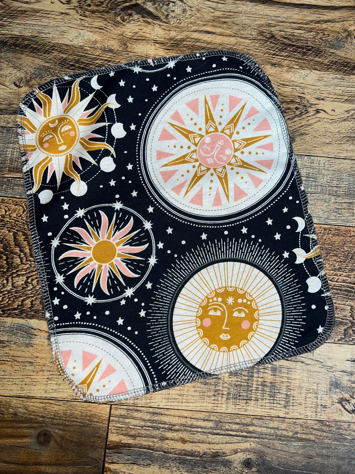 Celestial Moons 1ply flannel reusable paper towels