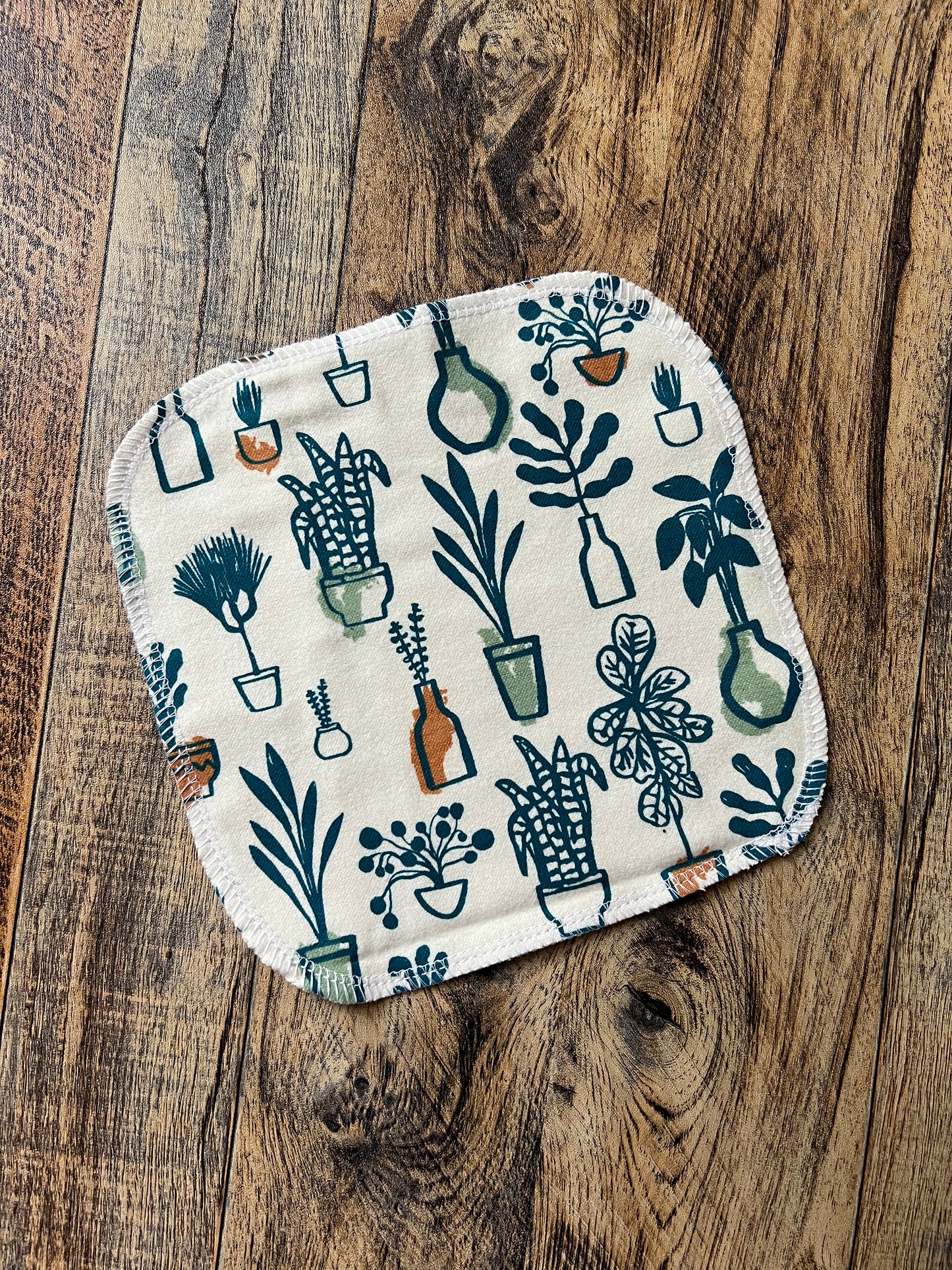 Houseplants 2ply flannel cloth wipes