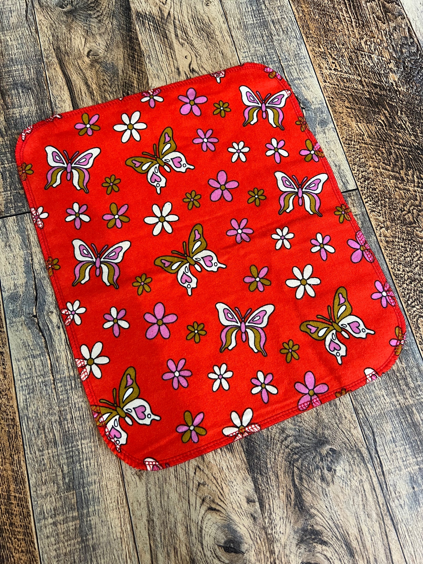 Vintage Butterfly 1ply flannel reusable paper towels