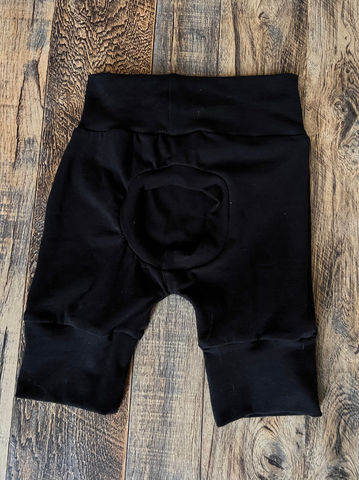 Solid Black Peek a boo Shortiloones 6m-3t Maxaloones grow with me shorts