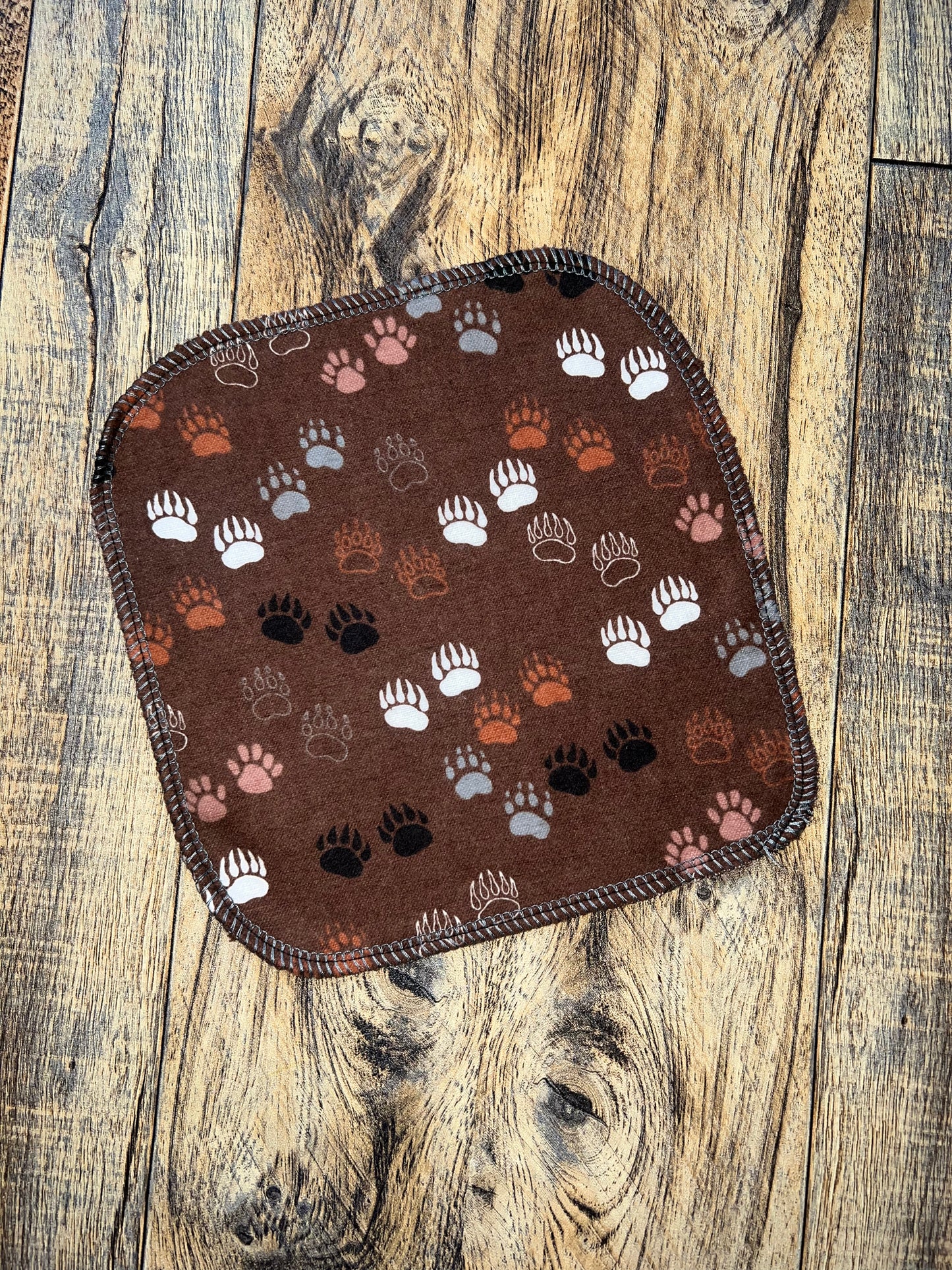 Bear Tracks 1ply flannel cloth wipes
