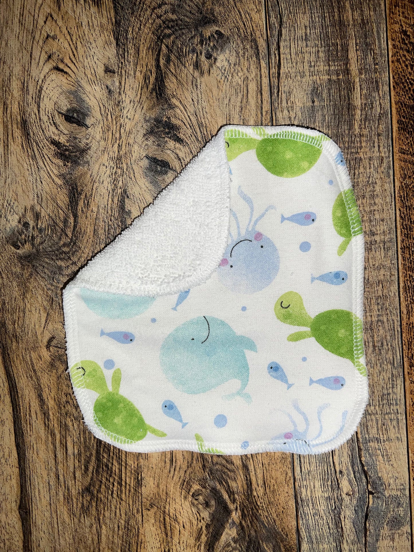 Sea Friends 2ply Terry flannel Washcloth