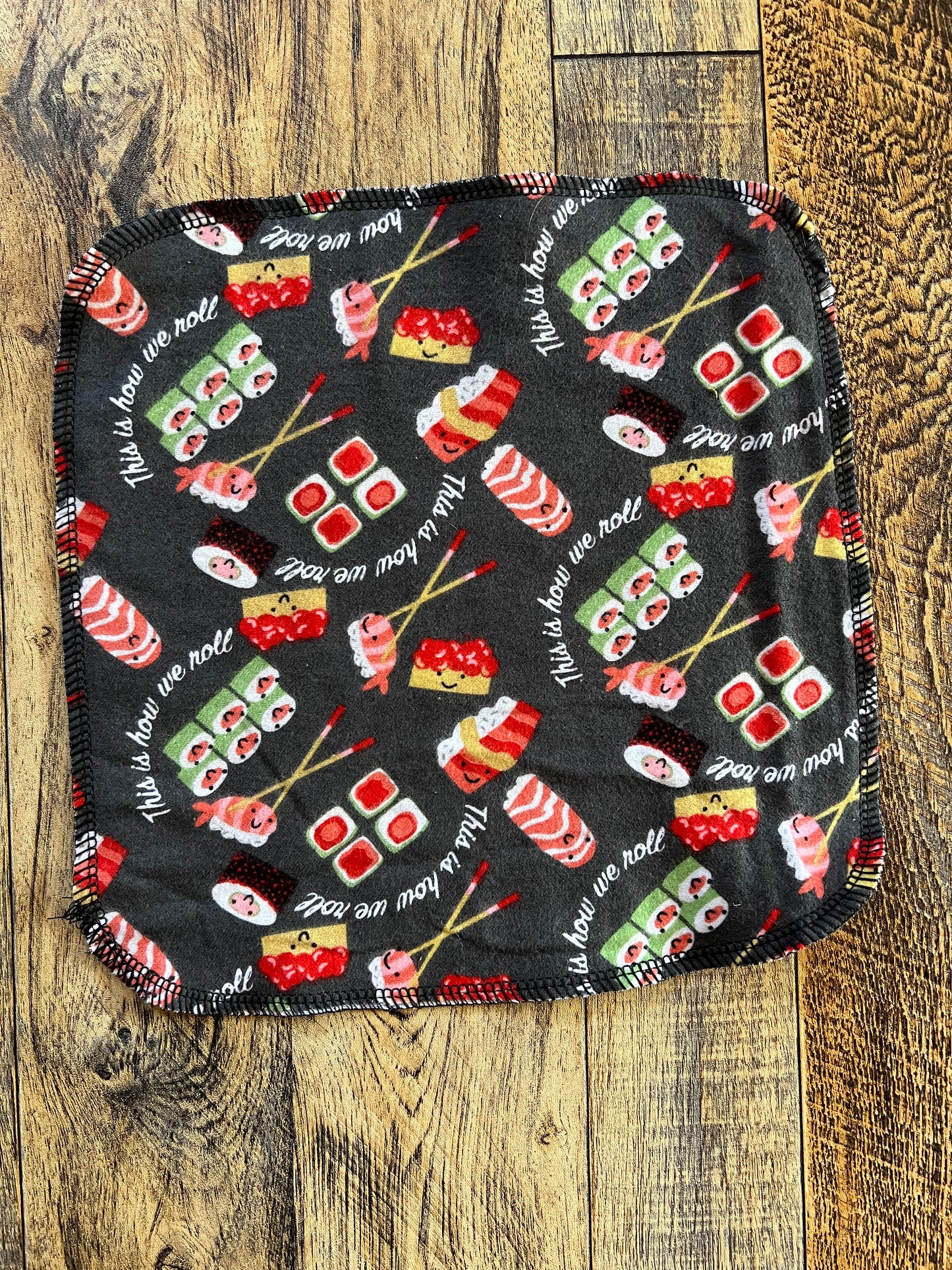 XL 2ply sushi flannel cloth wipes / washcloths