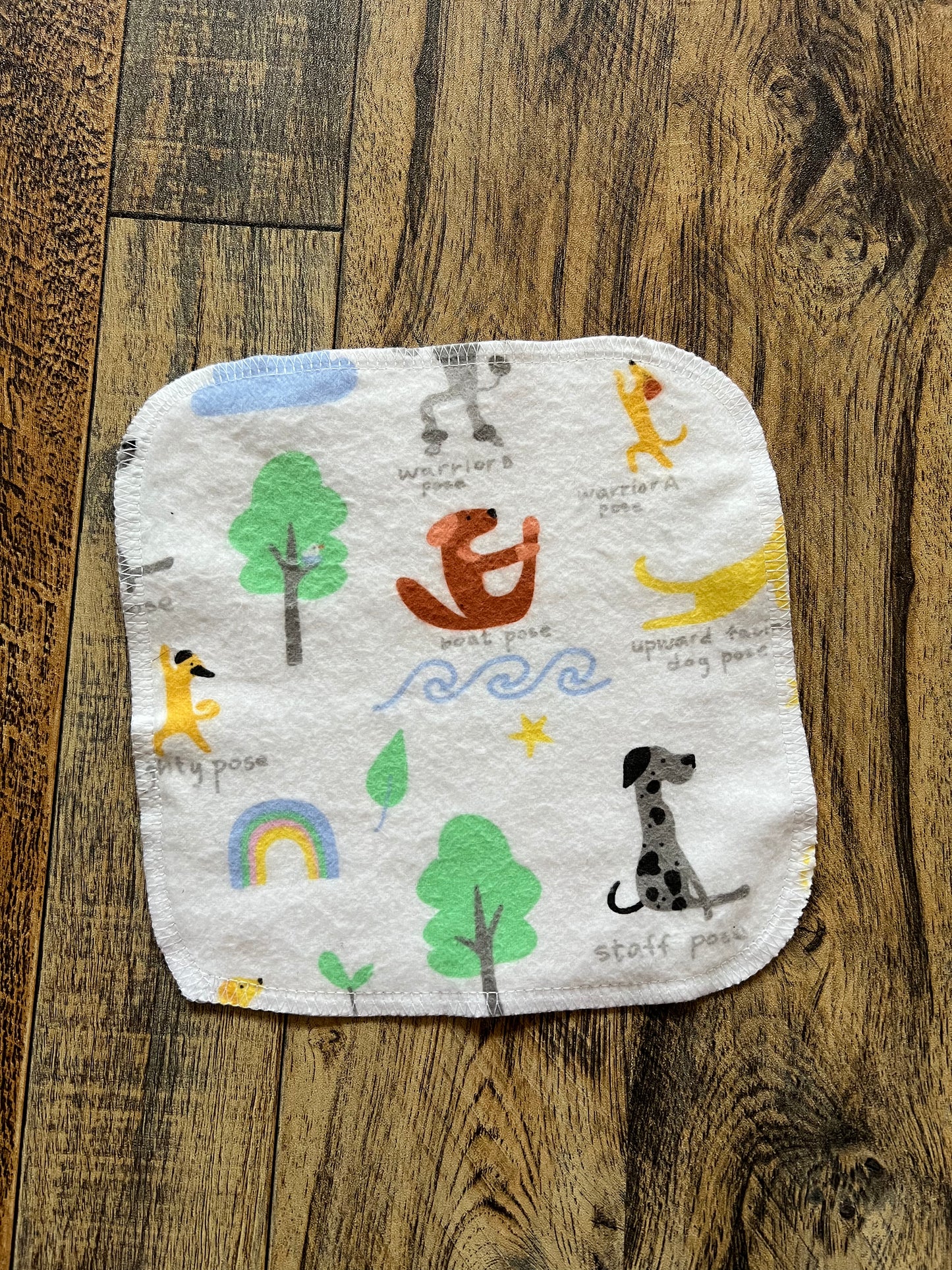 Yoga Dogs 2ply flannel cloth wipes