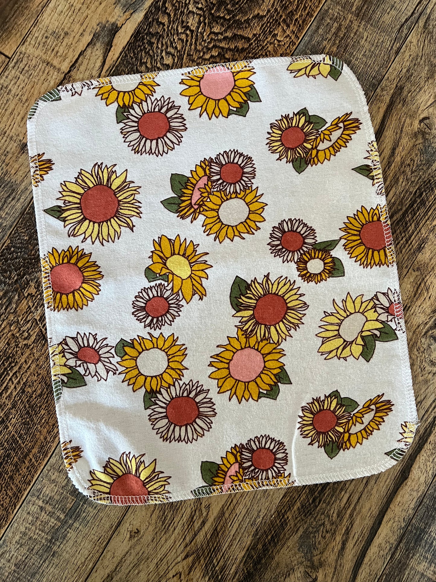 Vintage Sunflowers 2ply flannel reuseable paper towel