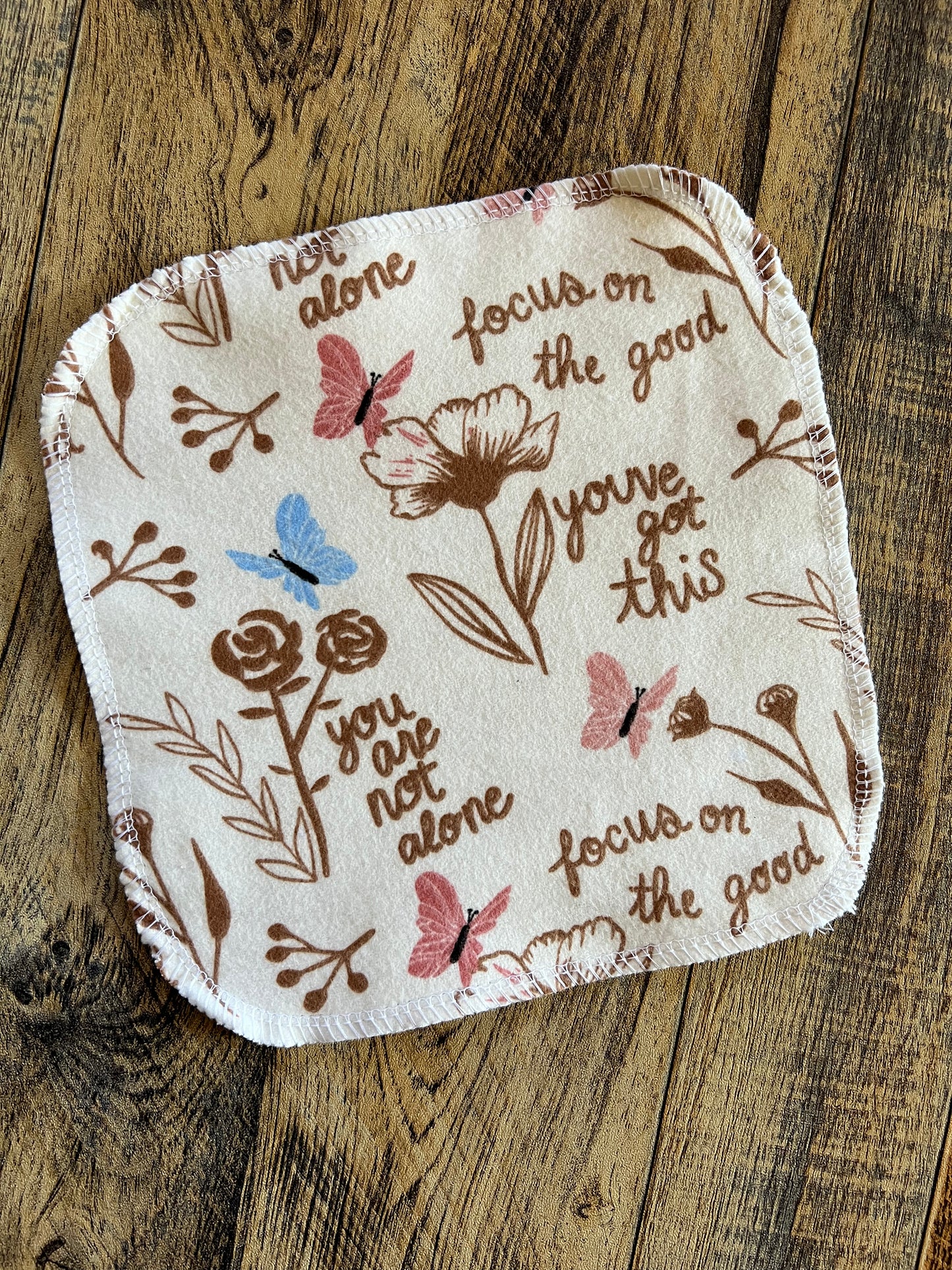 Words of Affirmation 2ply flannel cloth wipes