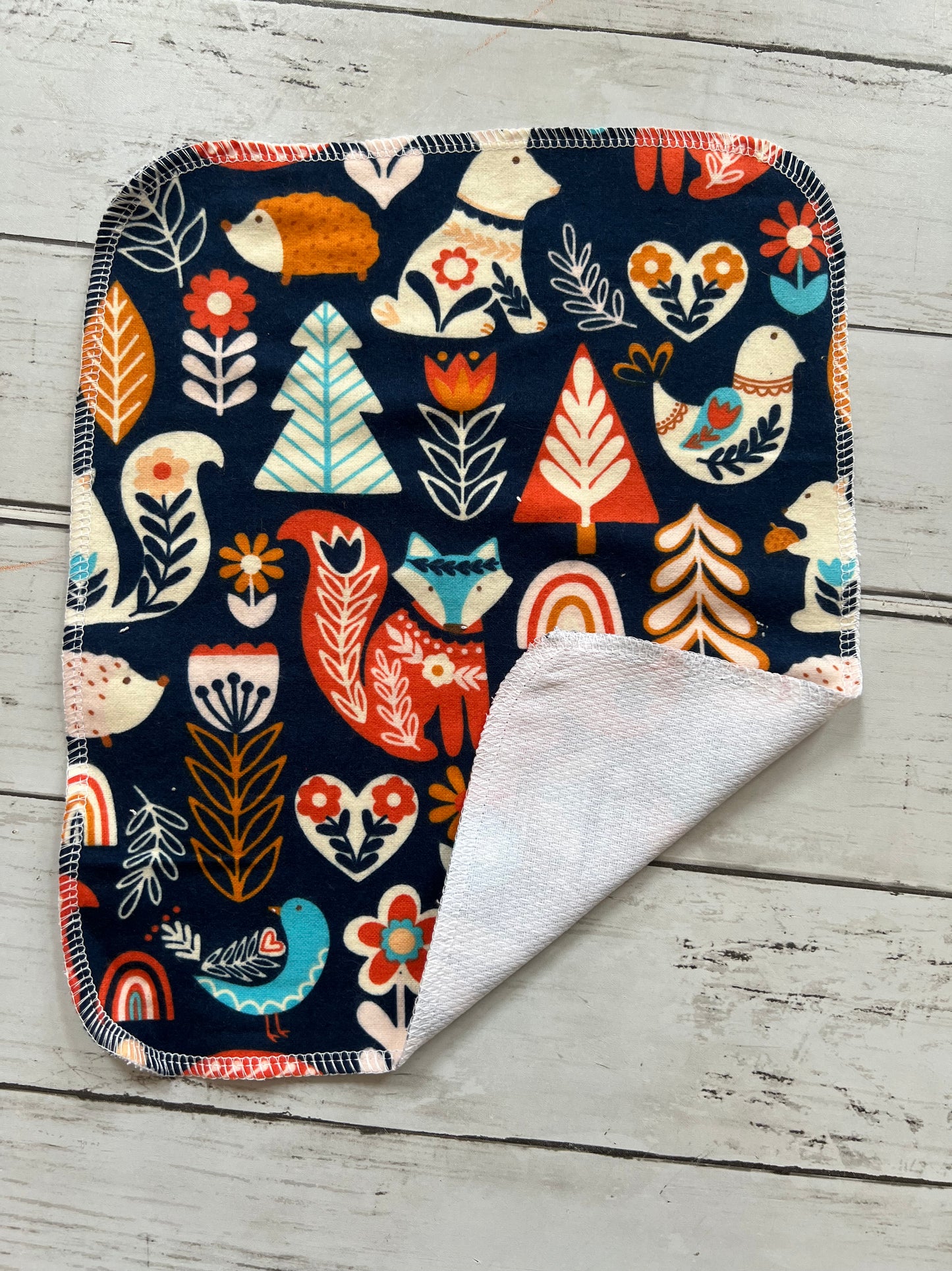 Forest Animals 2ply Flannel Birdseye towels