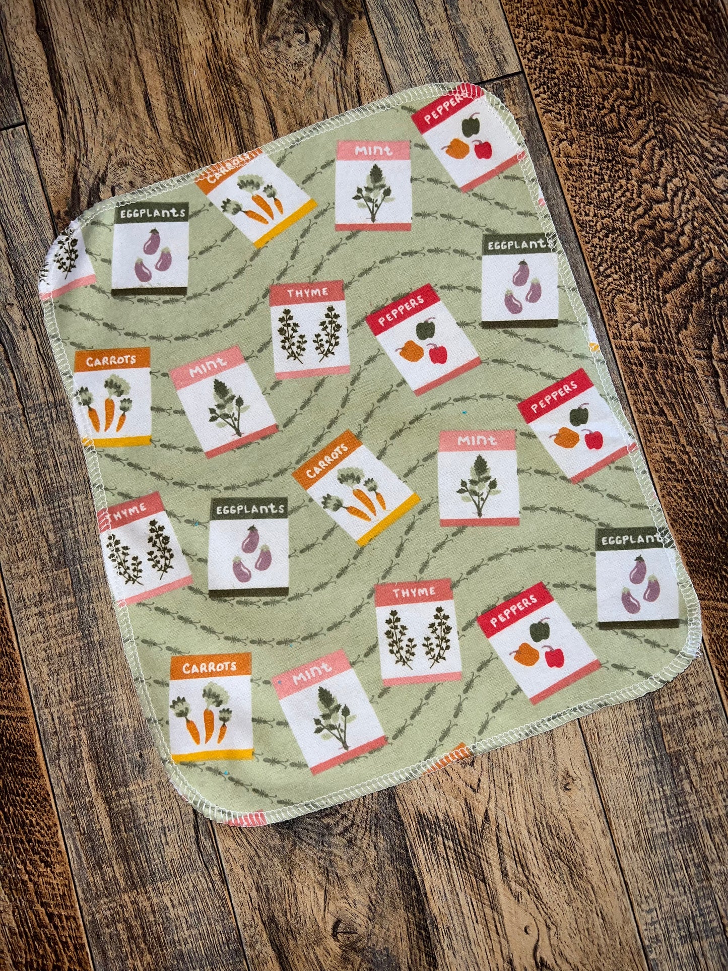 Garden Seeds 2ply flannel reusable paper towel