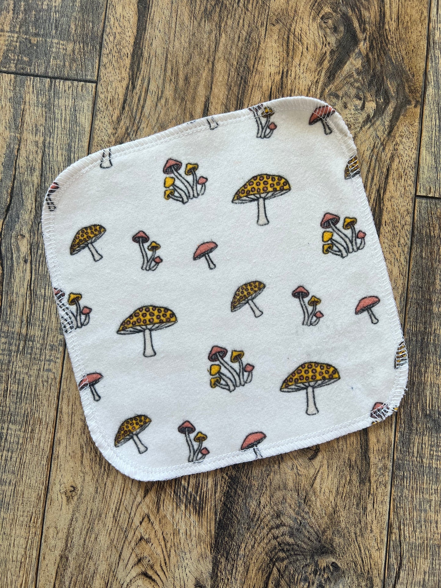 Mushrooms 2ply flannel cloth wipes