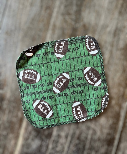 Football 1ply flannel cloth wipes
