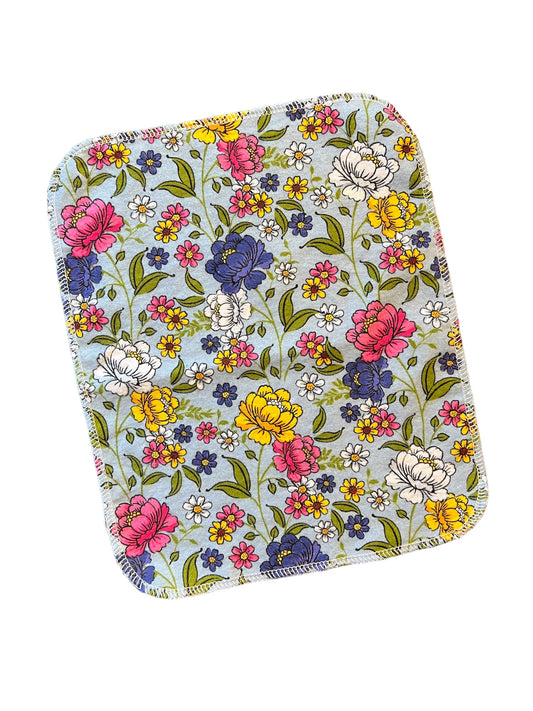 Floral 1ply flannel reusable paper towels