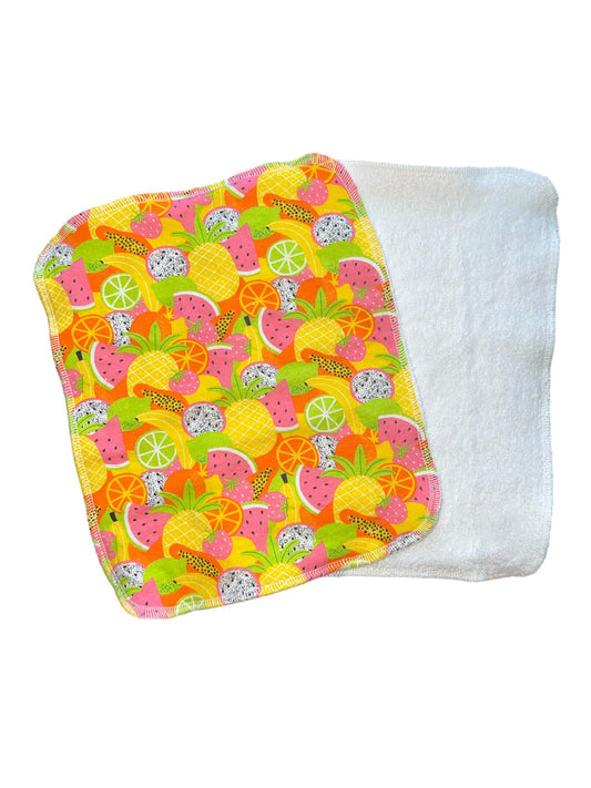Fruit Salad 2ply Terry Flannel reusable paper towels