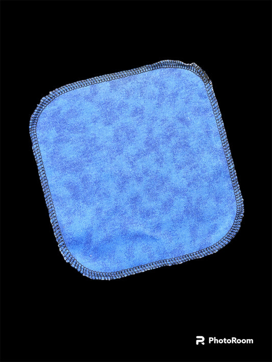 Blue Tie Dye 1ply flannel cloth wipes