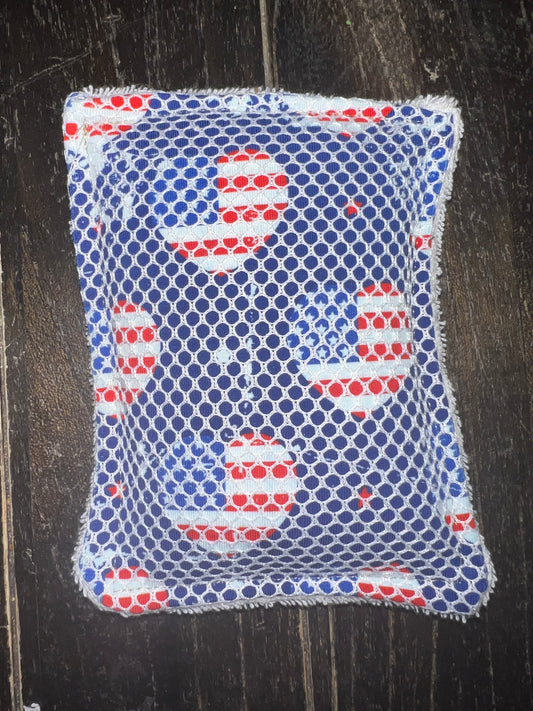 Grunge Flag Hearts reusable dish scrubber spongea