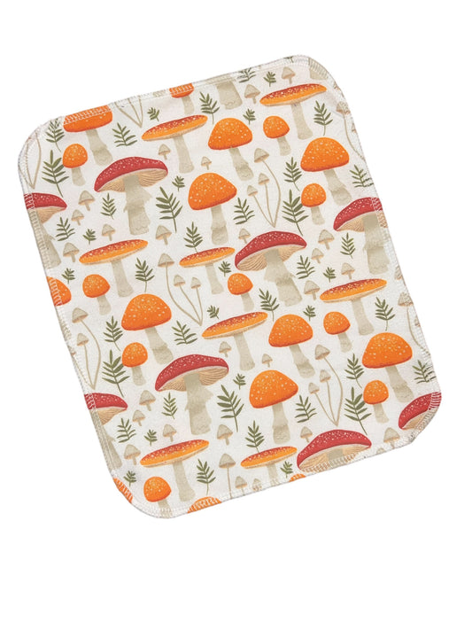 Mushrooms 2ply flannel reusable paper towel