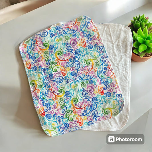 Rainbow Swirl 2ply cotton / flannel reusable paper towels