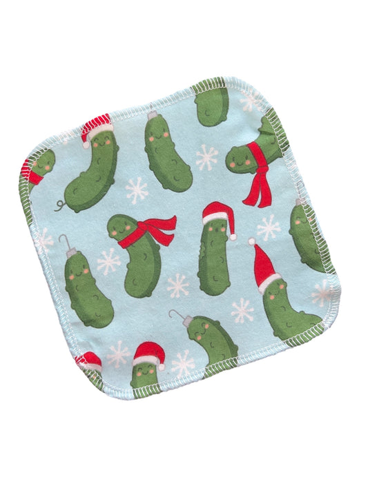Discount Christmas Pickle 2ply flannel cloth wipes