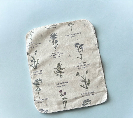 Wildflower Names 2ply flannel towels