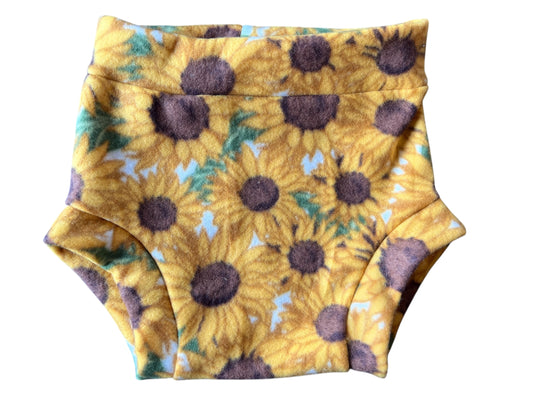 XXL Sunflowers Fleece Diaper Cover
