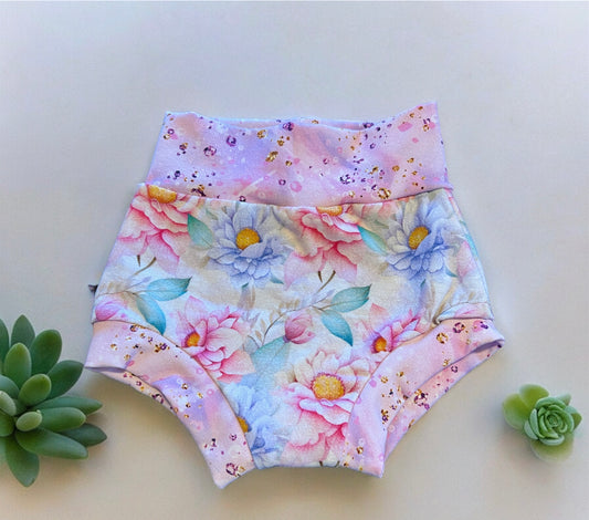 0-3m spring floral Bummies