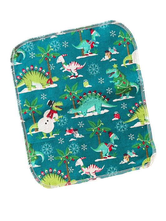 Christmas Dinos 1ply flannel reuseable paper towels