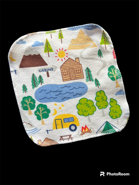 Camping 2ply flannel cloth wipes