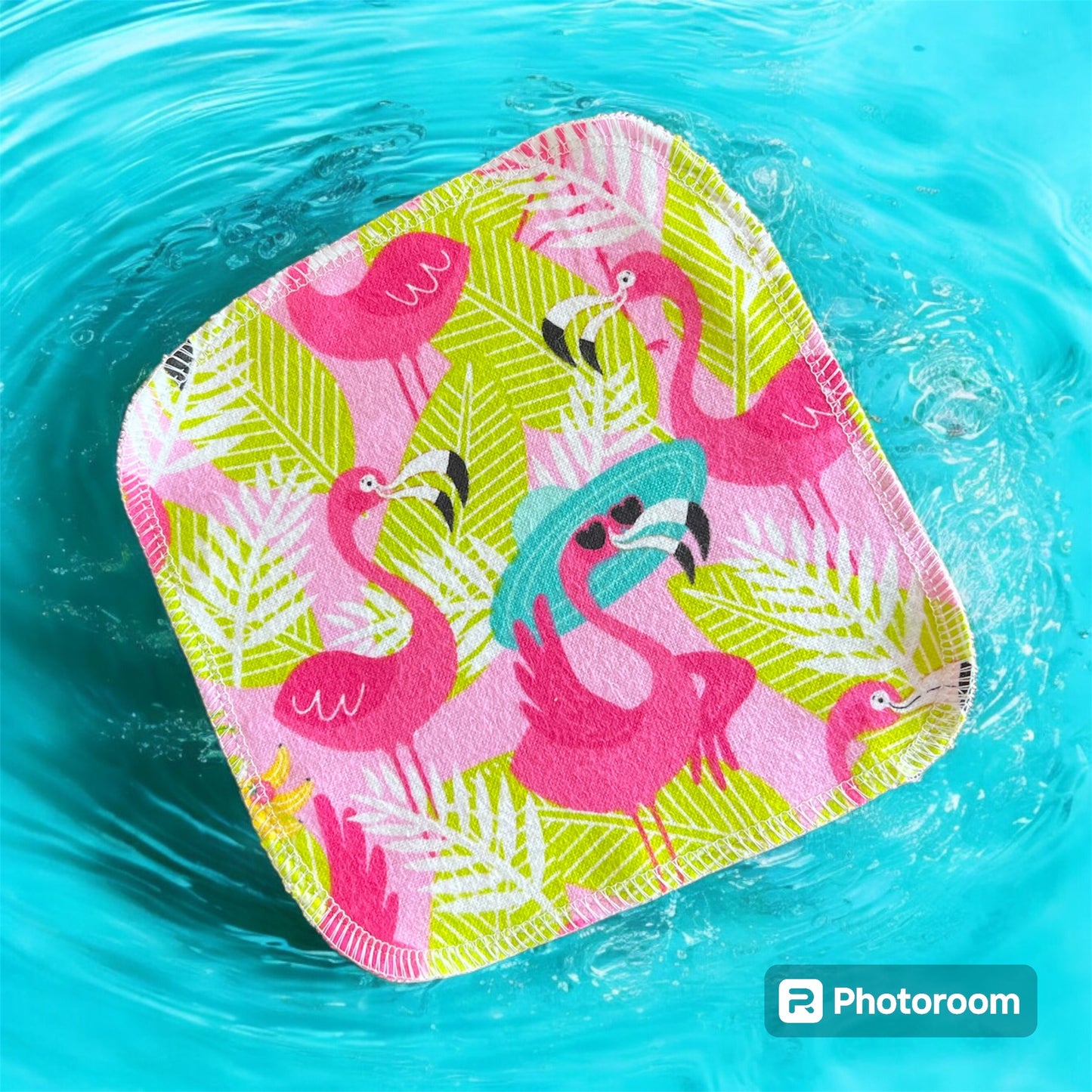 Fun Flamingo 1ply flannel cloth wipes