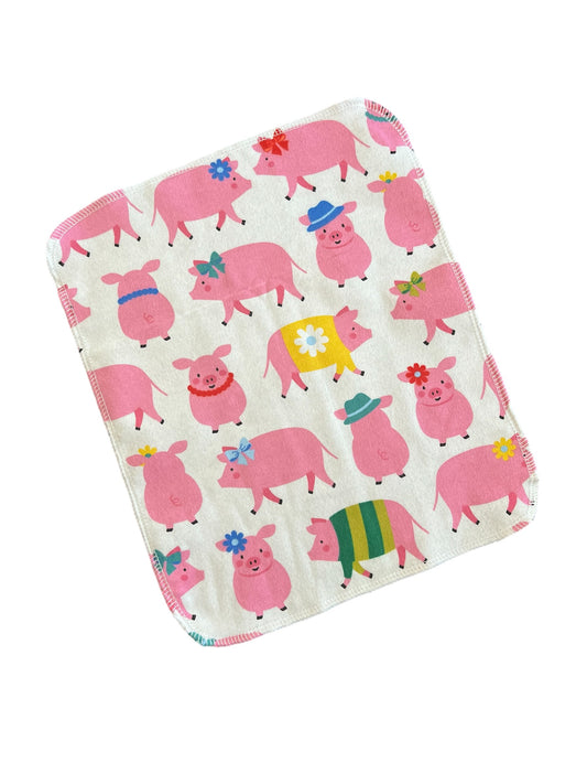 Fancy Pigs 1ply flannel reuseable paper towels