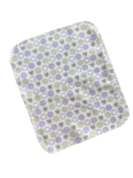Purple Hearts 1ply flannel reusable paper towels