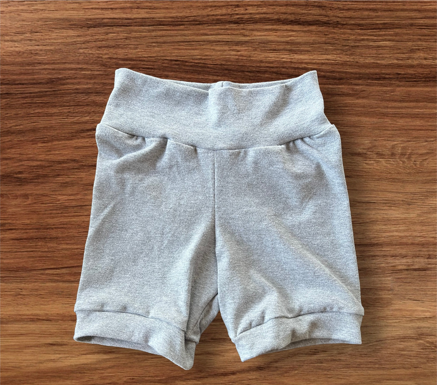 Solid Heather Grey 12m-3t Shortie shorts (longer length )