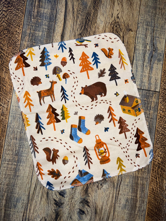 Fall Forest 1ply flannel reusable paper towels