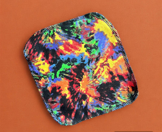 Dark Tie Dye 1ply flannel cloth wipes