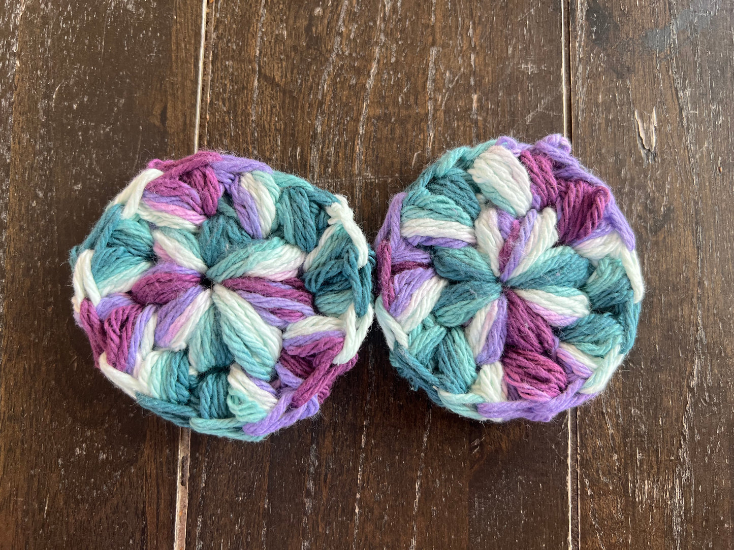 Set of Crochet cotton face Scrubbies Garden Party
