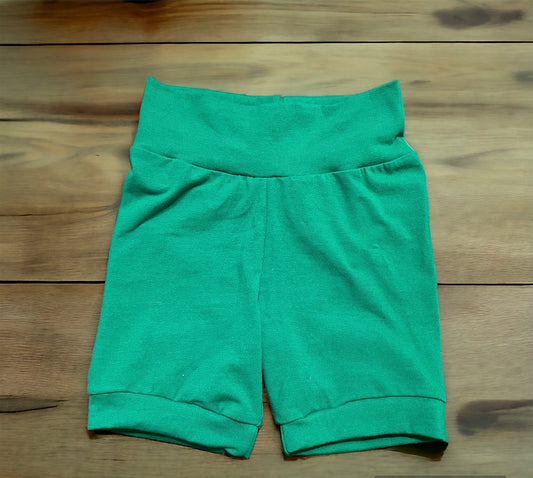 Solid Green 3-6yr Shortie shorts (longer length)