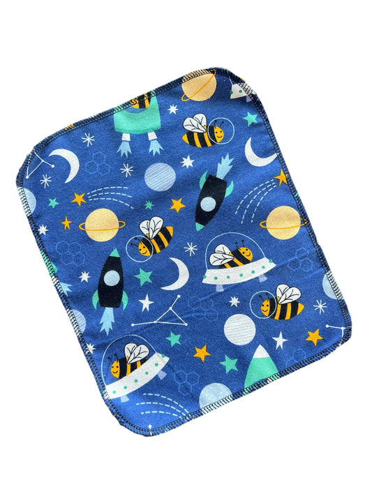 Space Bees 1ply flannel reusable paper towels