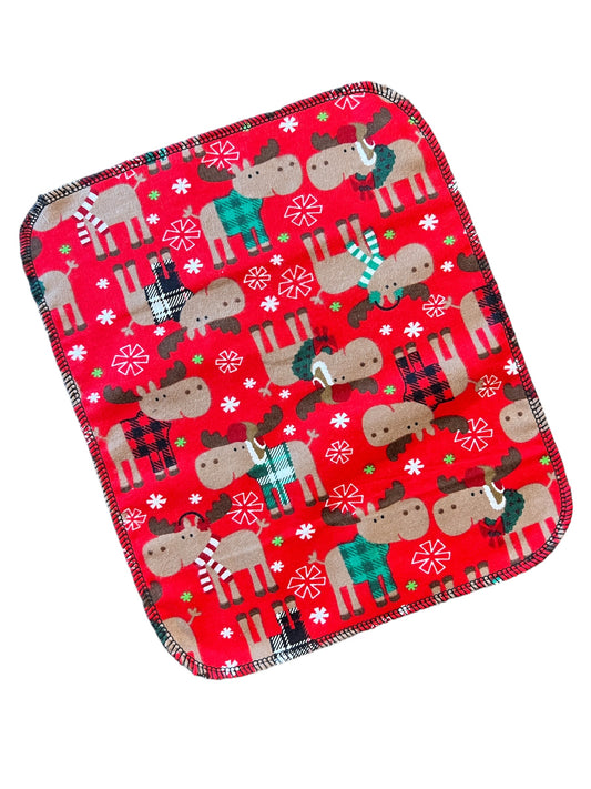 Moose in Sweaters 1ply flannel reuseable paper towels