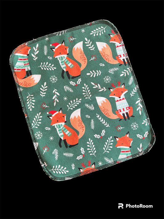 Winter Foxes 2ply flannel reusable paper towels napkins