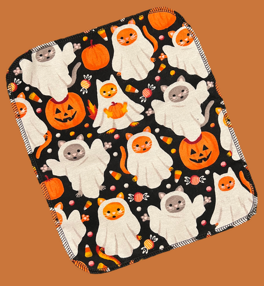 Halloween Cats 1ply flannel reuseable paper towels