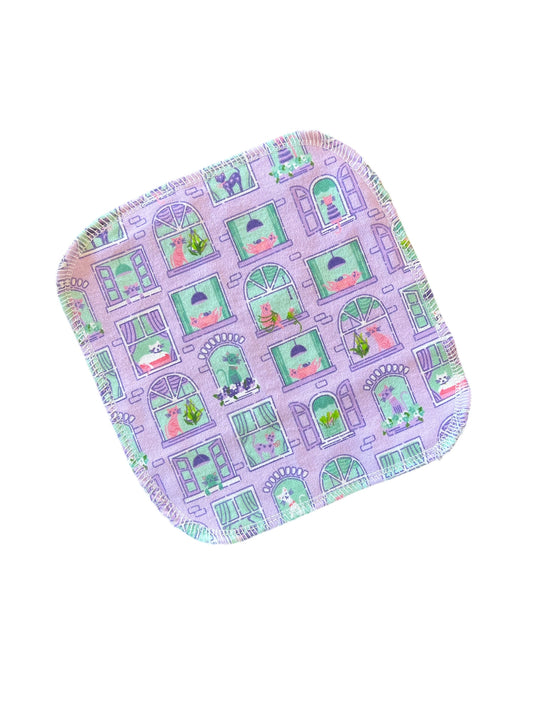 Cats in Windows 2ply flannel cloth wipes
