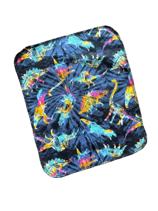 Rainbow Dinos 1ply flannel reusable paper towels