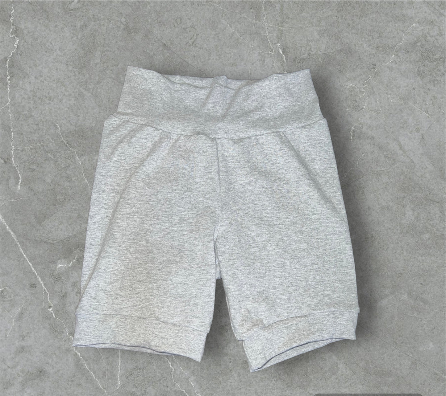 Solid Heather Grey 6/9yr Shortie shorts (longer length )