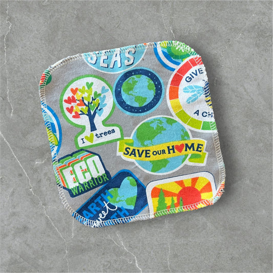 Save the Earth 2ply flannel cloth wipes