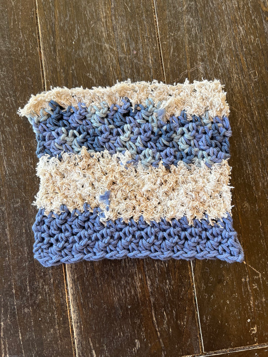 Country Blues  Cotton Scrubby Dishcloth cotton washcloth