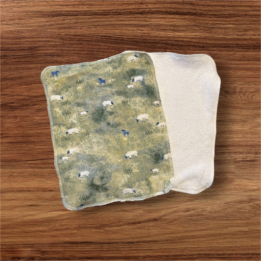 Sheep 2ply flannel Terry towels