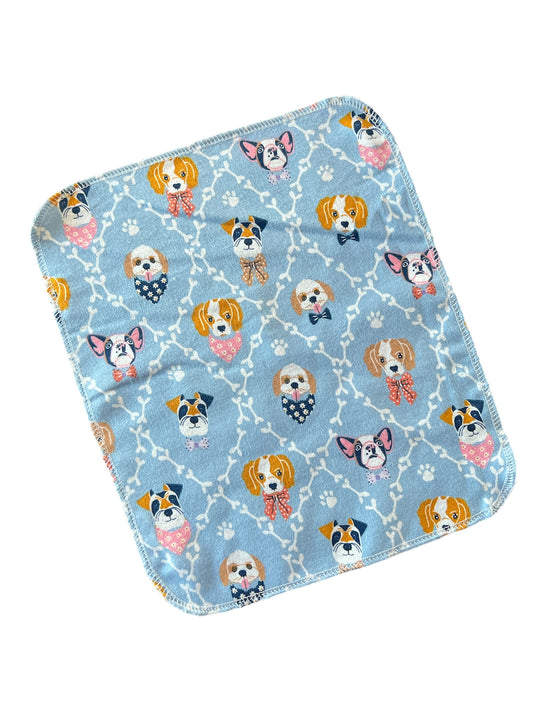 Dogs in bows and bandannas 1ply flannel reuseable paper towels