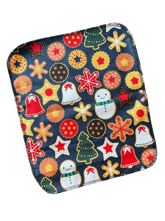 Christmas Cookies 1ply flannel reuseable paper towels