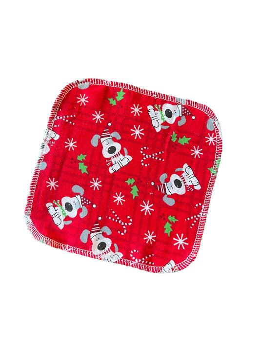 Discount Christmas Dog 2ply flannel cloth wipes